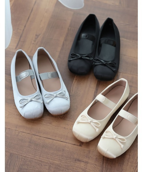 Re:EDIT（リエディ）の「スクエアトゥバレエシューズ（パンプス・レディース・シルバー/ベージュ/ブラック・SMALL/MEDIUM/X-LARGE/LARGE）」の4枚目の写真