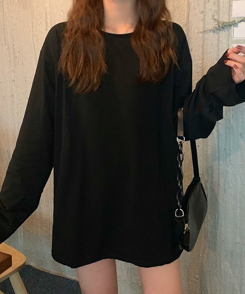 gossip!ロサンゼルス(ゴシップロサンゼルス)の「YUGA ルーズシルエット トップス(Tシャツ/カットソー・レディース・ブラック/オフホワイト/レッド/ブルーグレー/キャメル/ホワイト・FREE)」の4枚目の写真