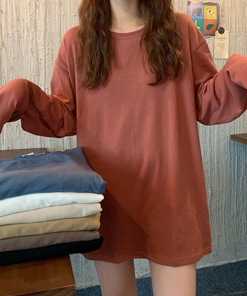 gossip!ロサンゼルス(ゴシップロサンゼルス)の「YUGA ルーズシルエット トップス(Tシャツ/カットソー・レディース・ブラック/オフホワイト/レッド/ブルーグレー/キャメル/ホワイト・FREE)」の15枚目の写真