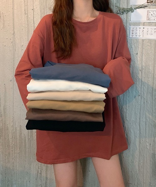 gossip!ロサンゼルス(ゴシップロサンゼルス)の「YUGA ルーズシルエット トップス(Tシャツ/カットソー・レディース・ブラック/オフホワイト/レッド/ブルーグレー/キャメル/ホワイト・FREE)」の16枚目の写真