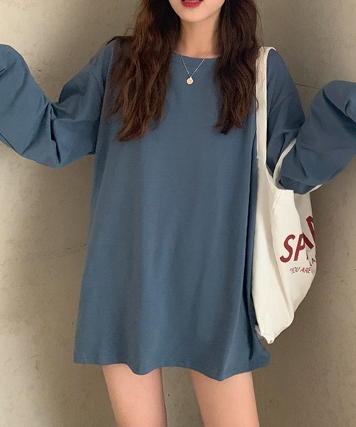 gossip!ロサンゼルス(ゴシップロサンゼルス)の「YUGA ルーズシルエット トップス(Tシャツ/カットソー・レディース・ブラック/オフホワイト/レッド/ブルーグレー/キャメル/ホワイト・FREE)」の18枚目の写真