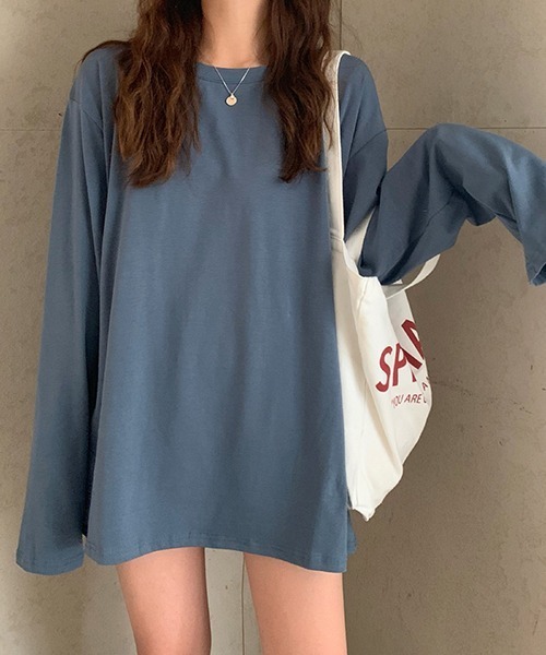 gossip!ロサンゼルス(ゴシップロサンゼルス)の「YUGA ルーズシルエット トップス(Tシャツ/カットソー・レディース・ブラック/オフホワイト/レッド/ブルーグレー/キャメル/ホワイト・FREE)」の11枚目の写真
