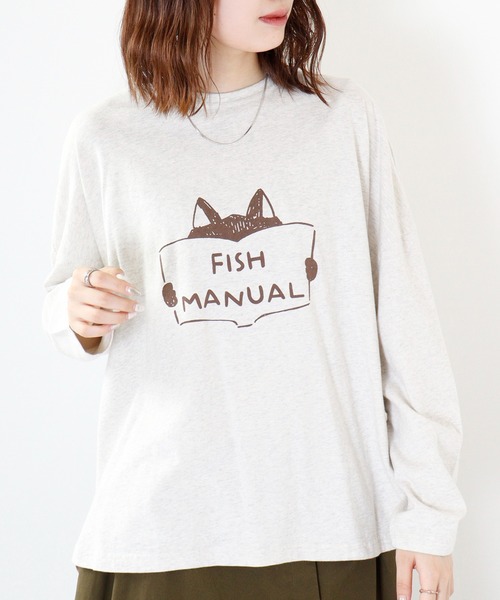 Emago(イマゴ)の「EMAGO ワイドプルオーバー(Tシャツ/カットソー・レディース・ブラウン/アイボリー/杢グレー/ブラック・FREE)」の1枚目の写真