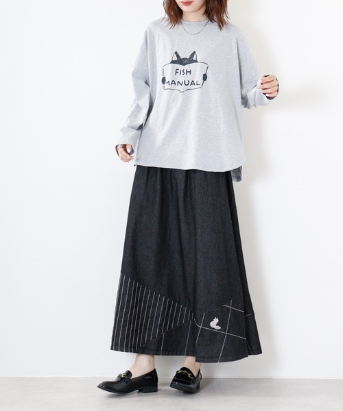 Emago(イマゴ)の「EMAGO ワイドプルオーバー(Tシャツ/カットソー・レディース・ブラウン/アイボリー/杢グレー/ブラック・FREE)」の20枚目の写真