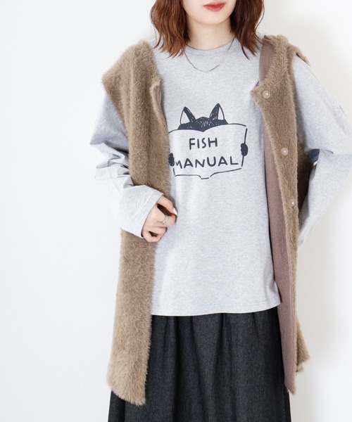 Emago(イマゴ)の「EMAGO ワイドプルオーバー(Tシャツ/カットソー・レディース・ブラウン/アイボリー/杢グレー/ブラック・FREE)」の21枚目の写真