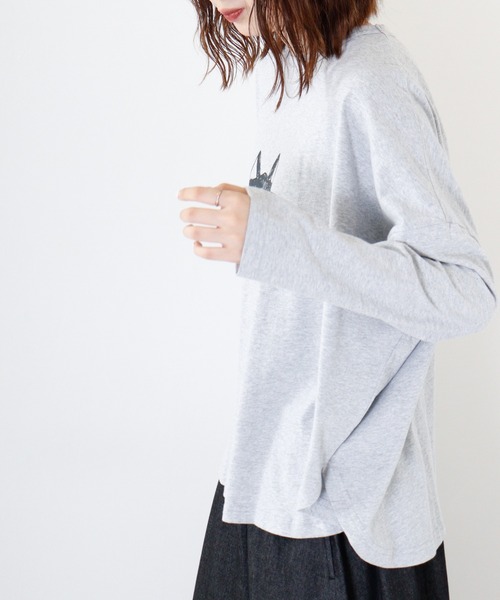 Emago(イマゴ)の「EMAGO ワイドプルオーバー(Tシャツ/カットソー・レディース・ブラウン/アイボリー/杢グレー/ブラック・FREE)」の18枚目の写真