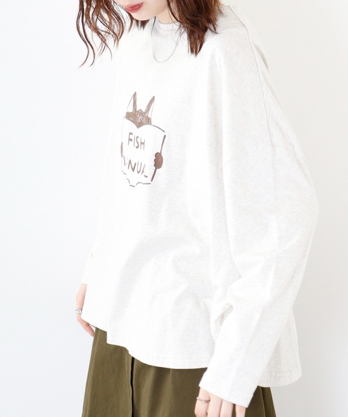 Emago(イマゴ)の「EMAGO ワイドプルオーバー(Tシャツ/カットソー・レディース・ブラウン/アイボリー/杢グレー/ブラック・FREE)」の8枚目の写真