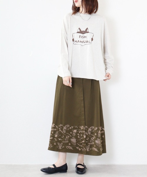 Emago(イマゴ)の「EMAGO ワイドプルオーバー(Tシャツ/カットソー・レディース・ブラウン/アイボリー/杢グレー/ブラック・FREE)」の10枚目の写真