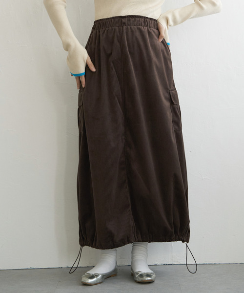 VENCEEXCHANGE（ヴァンスエクスチェンジ）の「コーデュロイミリタリースカート（スカート・レディース・ブラック/グリーン/ブラウン/オフホワイト・FREE）」の16枚目の写真