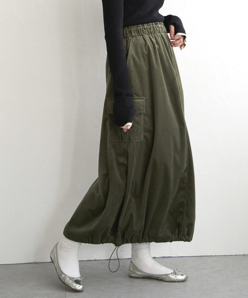 VENCEEXCHANGE（ヴァンスエクスチェンジ）の「コーデュロイミリタリースカート（スカート・レディース・ブラック/グリーン/ブラウン/オフホワイト・FREE）」の17枚目の写真