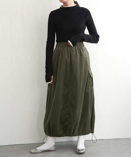 VENCEEXCHANGE（ヴァンスエクスチェンジ）の「コーデュロイミリタリースカート（スカート・レディース・ブラック/グリーン/ブラウン/オフホワイト・FREE）」の20枚目の写真