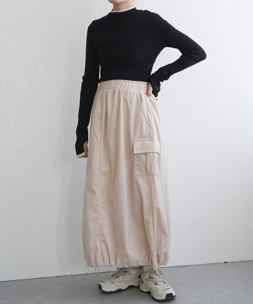 VENCEEXCHANGE（ヴァンスエクスチェンジ）の「コーデュロイミリタリースカート（スカート・レディース・ブラック/グリーン/ブラウン/オフホワイト・FREE）」の8枚目の写真