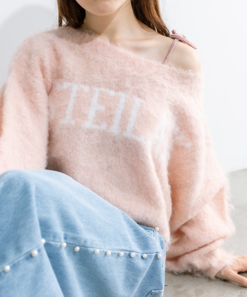 OLIVE des OLIVE（オリーブデオリーブ）の「LOGOジャガード起毛ニット　1032050300（ニット/セーター・レディース・ピンク/チャコールグレー/ブラック/ピンク系その他/オフホワイト・FREE）」の4枚目の写真