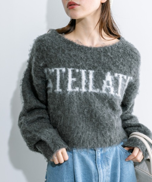 OLIVE des OLIVE（オリーブデオリーブ）の「LOGOジャガード起毛ニット　1032050300（ニット/セーター・レディース・ピンク/チャコールグレー/ブラック/ピンク系その他/オフホワイト・FREE）」の3枚目の写真