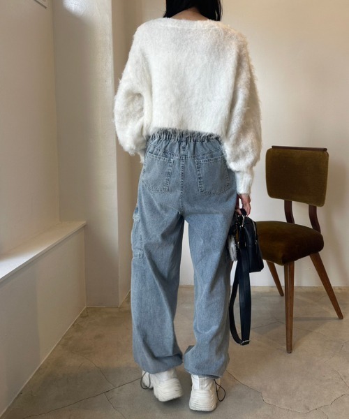 OLIVE des OLIVE（オリーブデオリーブ）の「LOGOジャガード起毛ニット　1032050300（ニット/セーター・レディース・ピンク/チャコールグレー/ブラック/ピンク系その他/オフホワイト・FREE）」の8枚目の写真