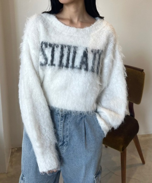 OLIVE des OLIVE（オリーブデオリーブ）の「LOGOジャガード起毛ニット　1032050300（ニット/セーター・レディース・ピンク/チャコールグレー/ブラック/ピンク系その他/オフホワイト・FREE）」の9枚目の写真