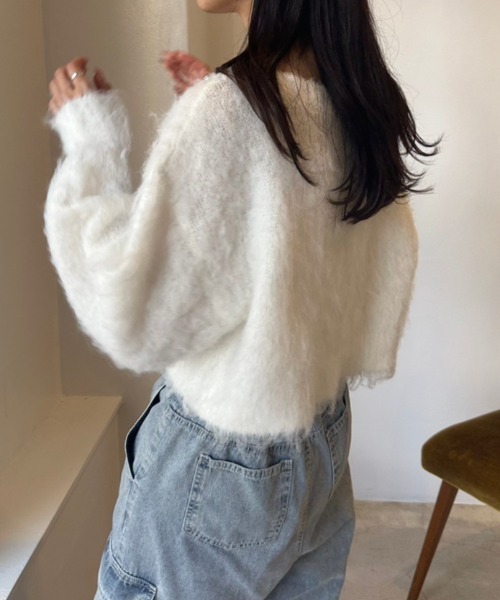 OLIVE des OLIVE（オリーブデオリーブ）の「LOGOジャガード起毛ニット　1032050300（ニット/セーター・レディース・ピンク/チャコールグレー/ブラック/ピンク系その他/オフホワイト・FREE）」の10枚目の写真