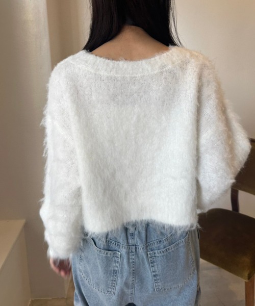 OLIVE des OLIVE（オリーブデオリーブ）の「LOGOジャガード起毛ニット　1032050300（ニット/セーター・レディース・ピンク/チャコールグレー/ブラック/ピンク系その他/オフホワイト・FREE）」の11枚目の写真