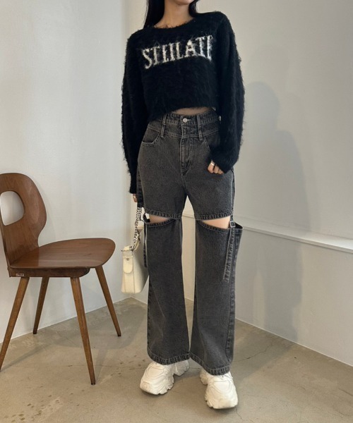 OLIVE des OLIVE（オリーブデオリーブ）の「LOGOジャガード起毛ニット　1032050300（ニット/セーター・レディース・ピンク/チャコールグレー/ブラック/ピンク系その他/オフホワイト・FREE）」の13枚目の写真