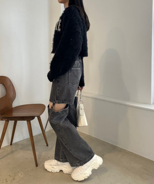 OLIVE des OLIVE（オリーブデオリーブ）の「LOGOジャガード起毛ニット　1032050300（ニット/セーター・レディース・ピンク/チャコールグレー/ブラック/ピンク系その他/オフホワイト・FREE）」の14枚目の写真