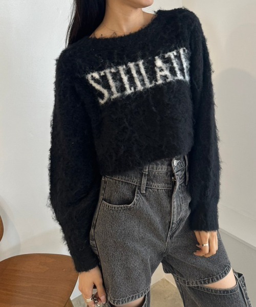 OLIVE des OLIVE（オリーブデオリーブ）の「LOGOジャガード起毛ニット　1032050300（ニット/セーター・レディース・ピンク/チャコールグレー/ブラック/ピンク系その他/オフホワイト・FREE）」の16枚目の写真