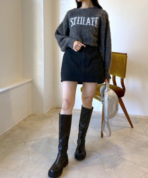 OLIVE des OLIVE（オリーブデオリーブ）の「LOGOジャガード起毛ニット　1032050300（ニット/セーター・レディース・ピンク/チャコールグレー/ブラック/ピンク系その他/オフホワイト・FREE）」の20枚目の写真