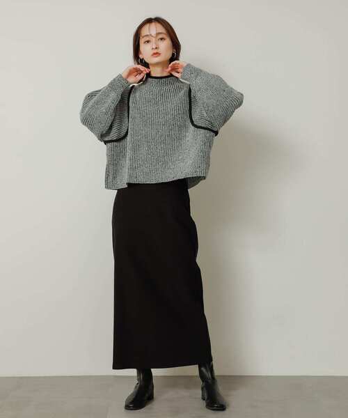 SENSE OF PLACE by URBAN RESEARCH（センスオブプレイスバイアーバンリサーチ）の「ラインルーズセーター（ニット/セーター・レディース・ミント/アイボリー/ブラック・ONE）」の6枚目の写真