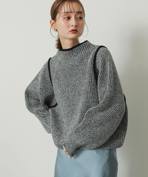 SENSE OF PLACE by URBAN RESEARCH（センスオブプレイスバイアーバンリサーチ）の「ラインルーズセーター（ニット/セーター・レディース・ミント/アイボリー/ブラック・ONE）」の9枚目の写真