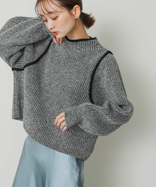 SENSE OF PLACE by URBAN RESEARCH（センスオブプレイスバイアーバンリサーチ）の「ラインルーズセーター（ニット/セーター・レディース・ミント/アイボリー/ブラック・ONE）」の10枚目の写真