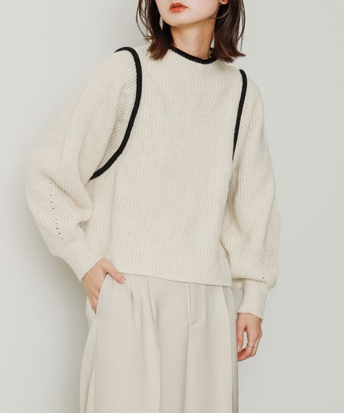 SENSE OF PLACE by URBAN RESEARCH（センスオブプレイスバイアーバンリサーチ）の「ラインルーズセーター（ニット/セーター・レディース・ミント/アイボリー/ブラック・ONE）」の15枚目の写真