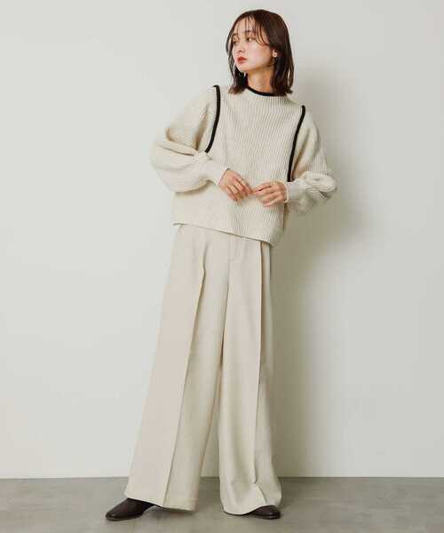 SENSE OF PLACE by URBAN RESEARCH（センスオブプレイスバイアーバンリサーチ）の「ラインルーズセーター（ニット/セーター・レディース・ミント/アイボリー/ブラック・ONE）」の18枚目の写真