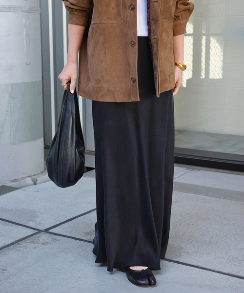 Deuxieme Classe(ドゥーズィエムクラス)の「追加 Cu/R Maxi スカート(スカート・レディース・ブラウン/ブラック・FREE)」の10枚目の写真