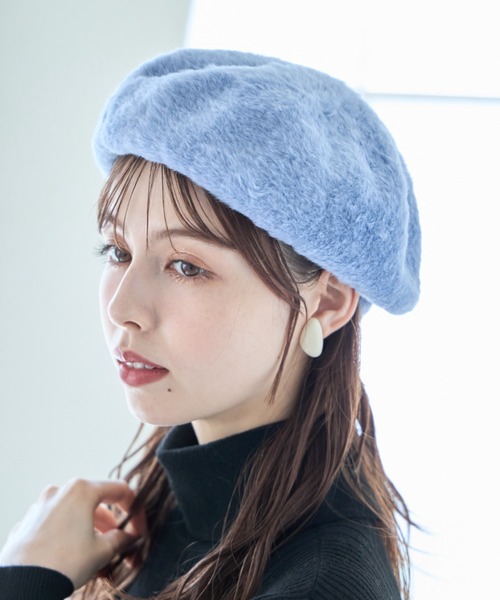 Sugri ミニベレー帽　ファーベロア Sugri ミニベレー帽 ファーベロア
