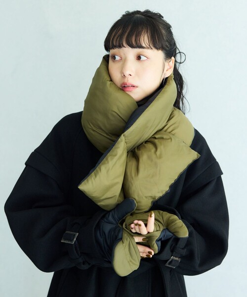 SUBLIME（サブライム）の「SUBLIME × FREAK'S STORE/サブライム × フリークスストア 別注 中綿 MUFFLER / マフラー（マフラー・レディース・ブルー/ブラック/グレー/ベージュ・ONE SIZE）」の2枚目の写真