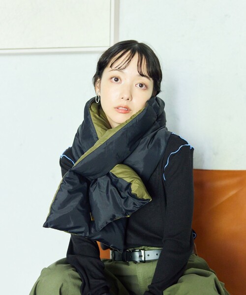 SUBLIME（サブライム）の「SUBLIME × FREAK'S STORE/サブライム × フリークスストア 別注 中綿 MUFFLER / マフラー（マフラー・レディース・ブルー/ブラック/グレー/ベージュ・ONE SIZE）」の14枚目の写真