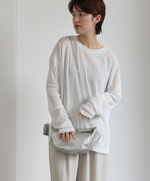 select MOCA(セレクトモカ)の「ハーフムーンチェーン付き2WAYバッグ(ショルダーバッグ・レディース・シルバー/アイボリー/ブラック・FREE)」の9枚目の写真