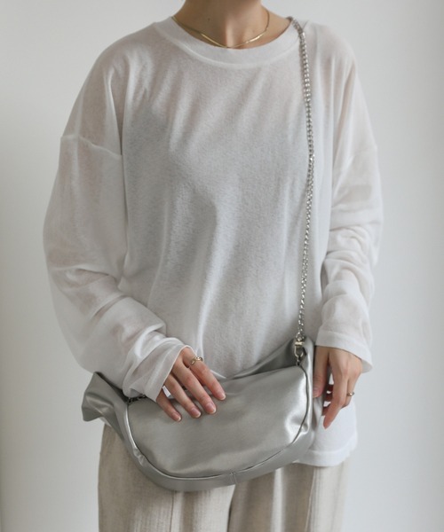 select MOCA(セレクトモカ)の「ハーフムーンチェーン付き2WAYバッグ(ショルダーバッグ・レディース・シルバー/アイボリー/ブラック・FREE)」の11枚目の写真