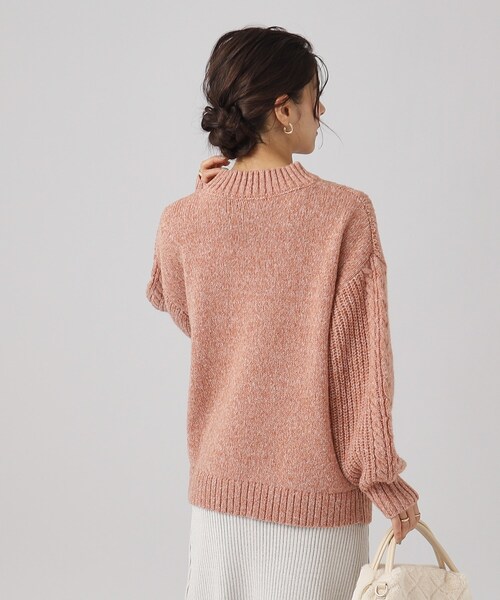 SHOO・LA・RUE（シューラルー）の「◆【体型カバー】きれいめカジュアル メランジ ケーブルニット（ニット/セーター・レディース・ライトグレー/オレンジ/ブルー/ベージュ/イエロー系その他・00）」の9枚目の写真