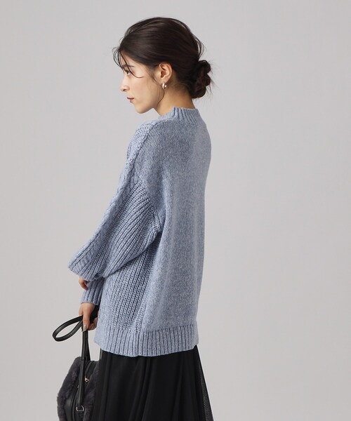SHOO・LA・RUE（シューラルー）の「◆【体型カバー】きれいめカジュアル メランジ ケーブルニット（ニット/セーター・レディース・ライトグレー/オレンジ/ブルー/ベージュ/イエロー系その他・00）」の12枚目の写真