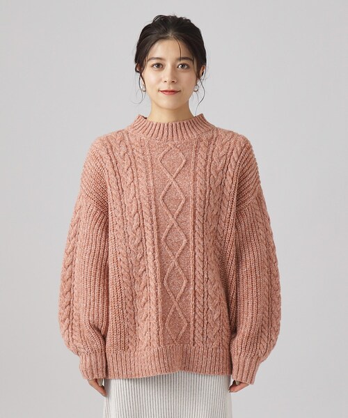 SHOO・LA・RUE（シューラルー）の「◆【体型カバー】きれいめカジュアル メランジ ケーブルニット（ニット/セーター・レディース・ライトグレー/オレンジ/ブルー/ベージュ/イエロー系その他・00）」の21枚目の写真