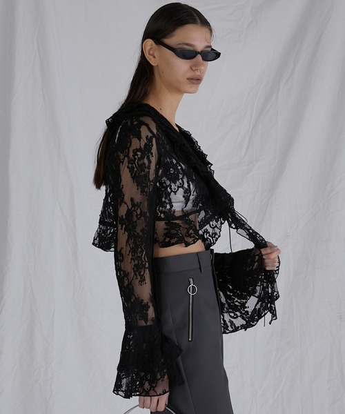 ブラウス シャツ レースラッフルブラウス / Lace Ruffled Blouse レディース PRANK PROJECT（プランクプロジェクト）の「レースラッフル