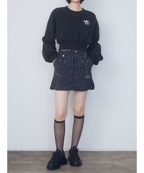 EMODA（エモダ）の「EMフラワーショートスウェット（スウェット・レディース・グレー/ブラック/ブルー・FREE）」の18枚目の写真