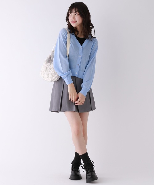 repipi armario（レピピ アルマリオ）の「シアーショートVカーディガン（カーディガン/ボレロ・キッズ・ピンク/サックスブルー/イエロー・MEDIUM/SMALL/LARGE）」の6枚目の写真