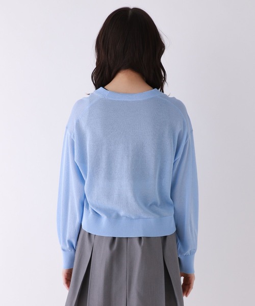 repipi armario（レピピ アルマリオ）の「シアーショートVカーディガン（カーディガン/ボレロ・キッズ・ピンク/サックスブルー/イエロー・MEDIUM/SMALL/LARGE）」の12枚目の写真