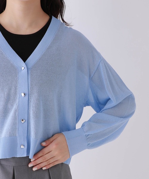 repipi armario（レピピ アルマリオ）の「シアーショートVカーディガン（カーディガン/ボレロ・キッズ・ピンク/サックスブルー/イエロー・MEDIUM/SMALL/LARGE）」の14枚目の写真