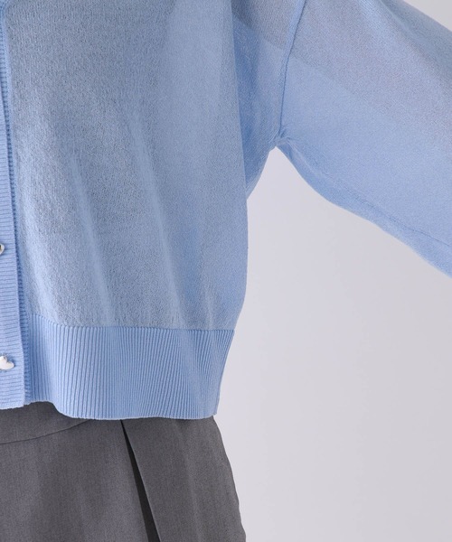 repipi armario（レピピ アルマリオ）の「シアーショートVカーディガン（カーディガン/ボレロ・キッズ・ピンク/サックスブルー/イエロー・MEDIUM/SMALL/LARGE）」の15枚目の写真