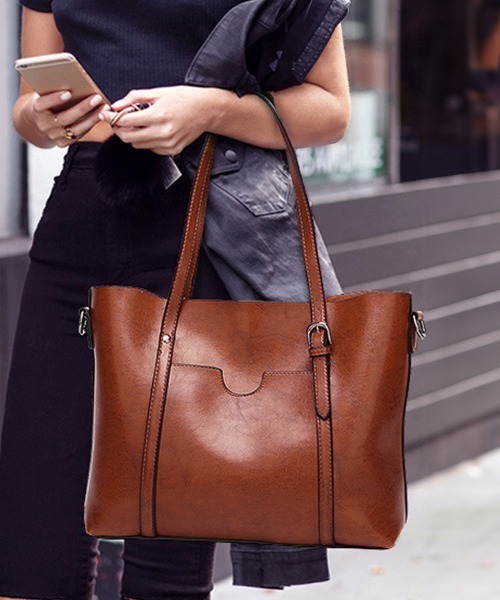 Miniministore(ミニミニストア)の「PUトートバッグ レディース(トートバッグ・レディース・グレー/ブラウン/ダークグリーン/ワインレッド/ネイビー/ブルー/ブラック/ピンク/ライトブラウン・FREE)」の10枚目の写真