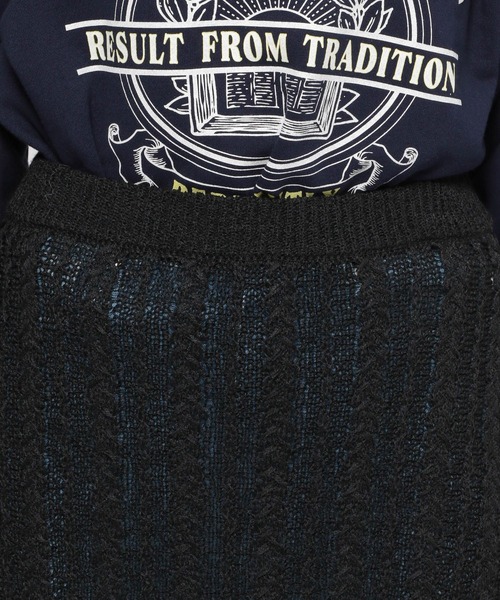 LEPSIM（レプシィム）の「7ゲージフリンジニットスカート　994288（スカート・レディース・ブラック/オフホワイト・FREE）」の10枚目の写真