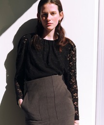 ROPE' | ストレッチタックギャザーレースブラウス(Tシャツ/カットソー)