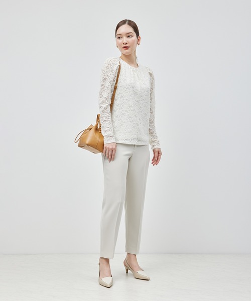 ROPE'（ロペ）の「ストレッチタックギャザーレースブラウス（Tシャツ/カットソー・レディース・オフホワイト/ブラック・FREE）」の18枚目の写真